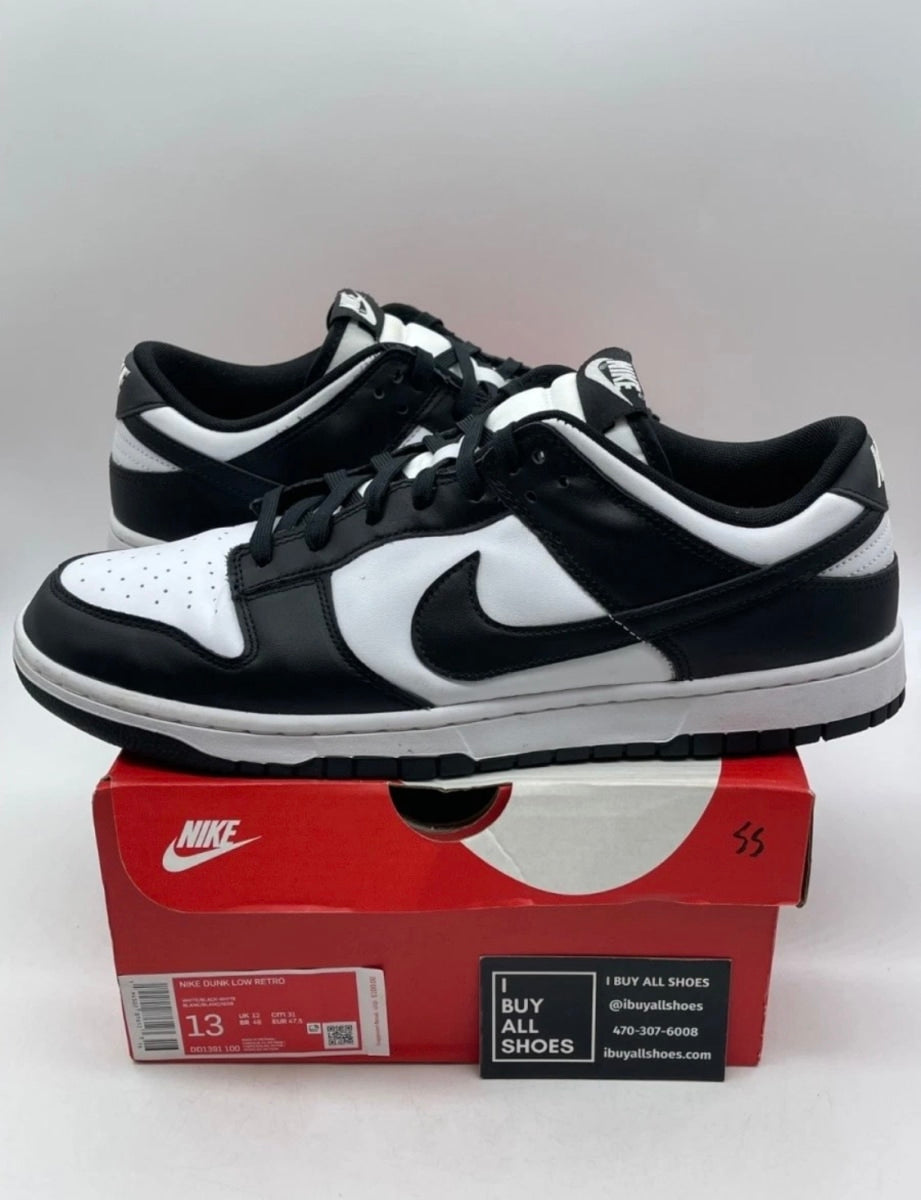 Nike Dunk Low Retro White Black Panda 13 (Lightly Worn Pre-Owned)NikeWhite/Black - Image 1