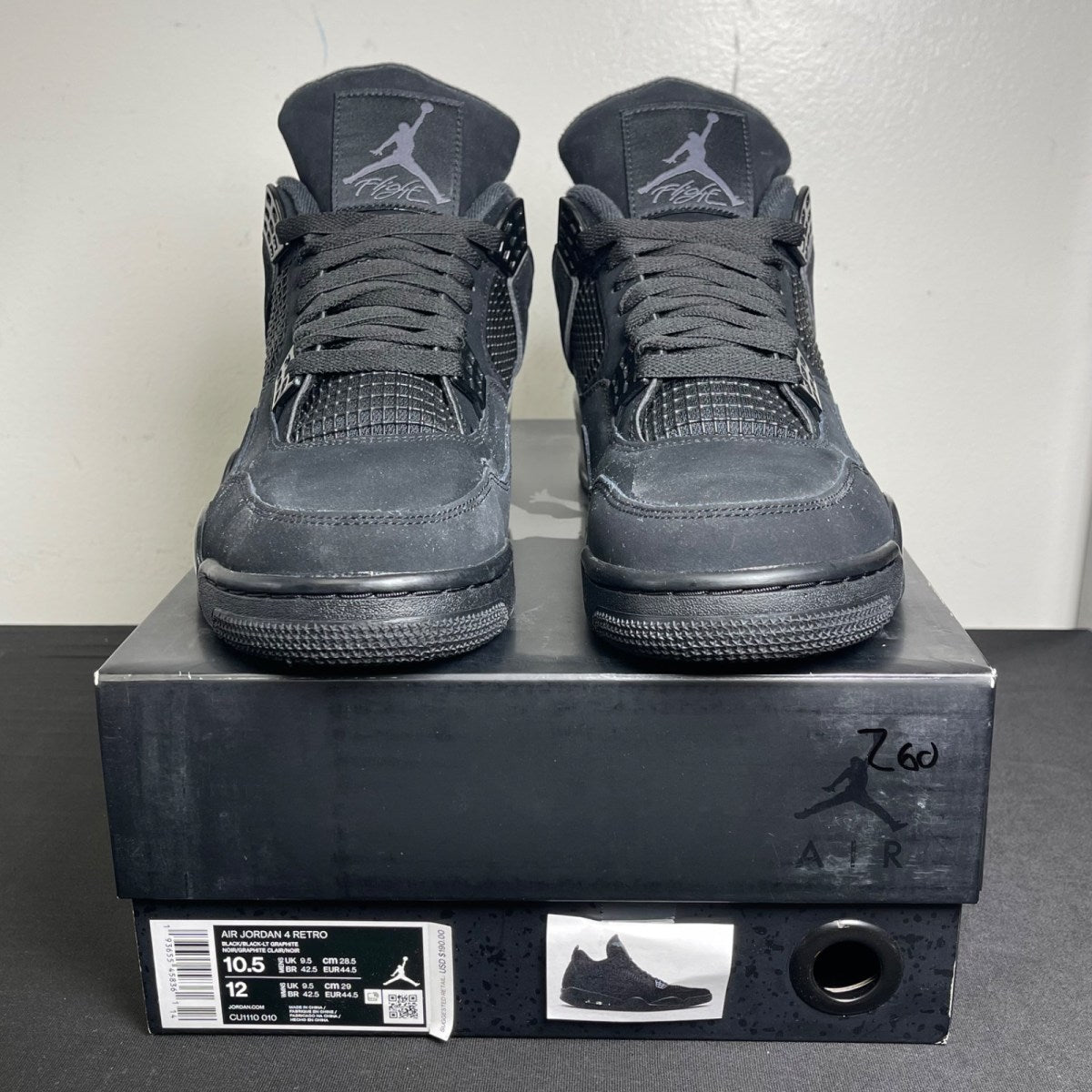 Jordan 4 Retro Black Cat (2020) (Size 10.5) - Image 2