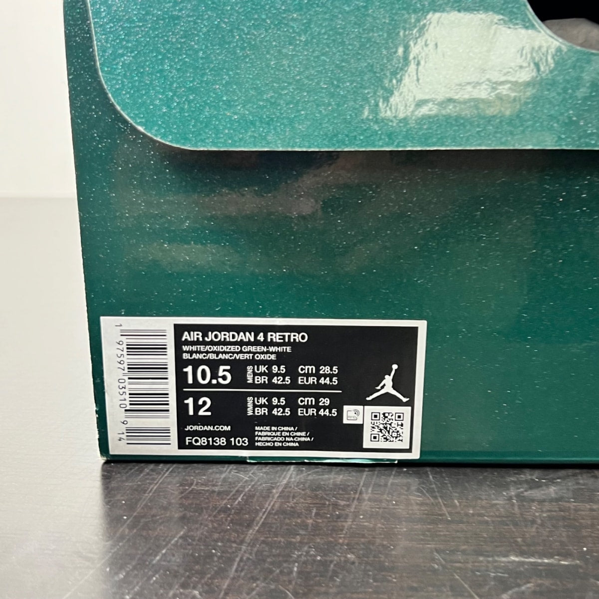 Jordan 4 Retro Oxidized Green 10.5 (Lightly Worn Pre-Owned)JordanWhite/Oxidized Green/White/Neutral Grey - Image 5
