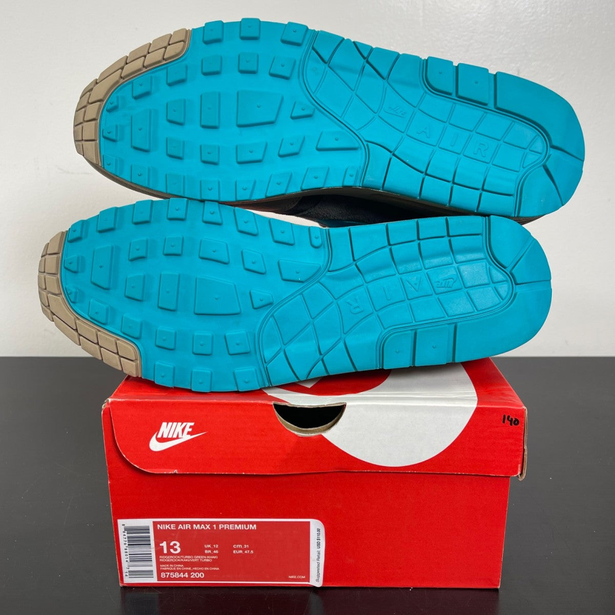 Nike Air Max 1 Ridgerock 13 (Moderately Worn Pre-Owned)NikeRidgerock/Khaki-Turbo Green - Image 5