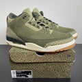 Jordan 3 Retro Family Affair 11.5 (Moderately Worn Pre-Owned)JordanMedium Olive/Sequoia/Neutral Olive/Sail/Total Crimson - Image 1