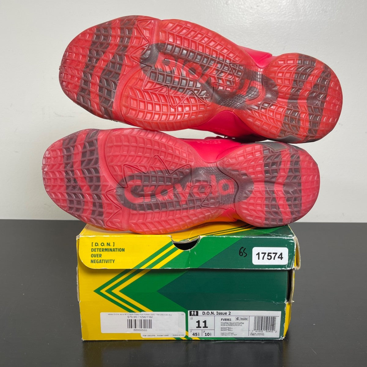 adidas D.O.N. Issue #2 Crayola Power Pink 11 (Moderately Worn Pre-Owned)adidasPower Pink/Core Black/Power Pink - Image 5