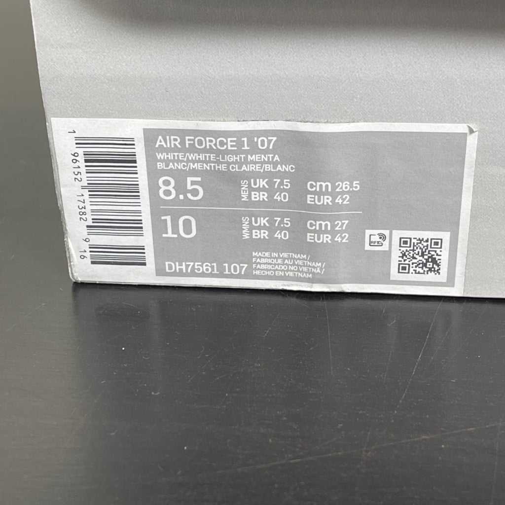 Nike Air Force 1 Low '07 White Light Menta 8.5 (Moderately Worn Pre-Owned)NikeWhite/Light Menta/White - Image 7