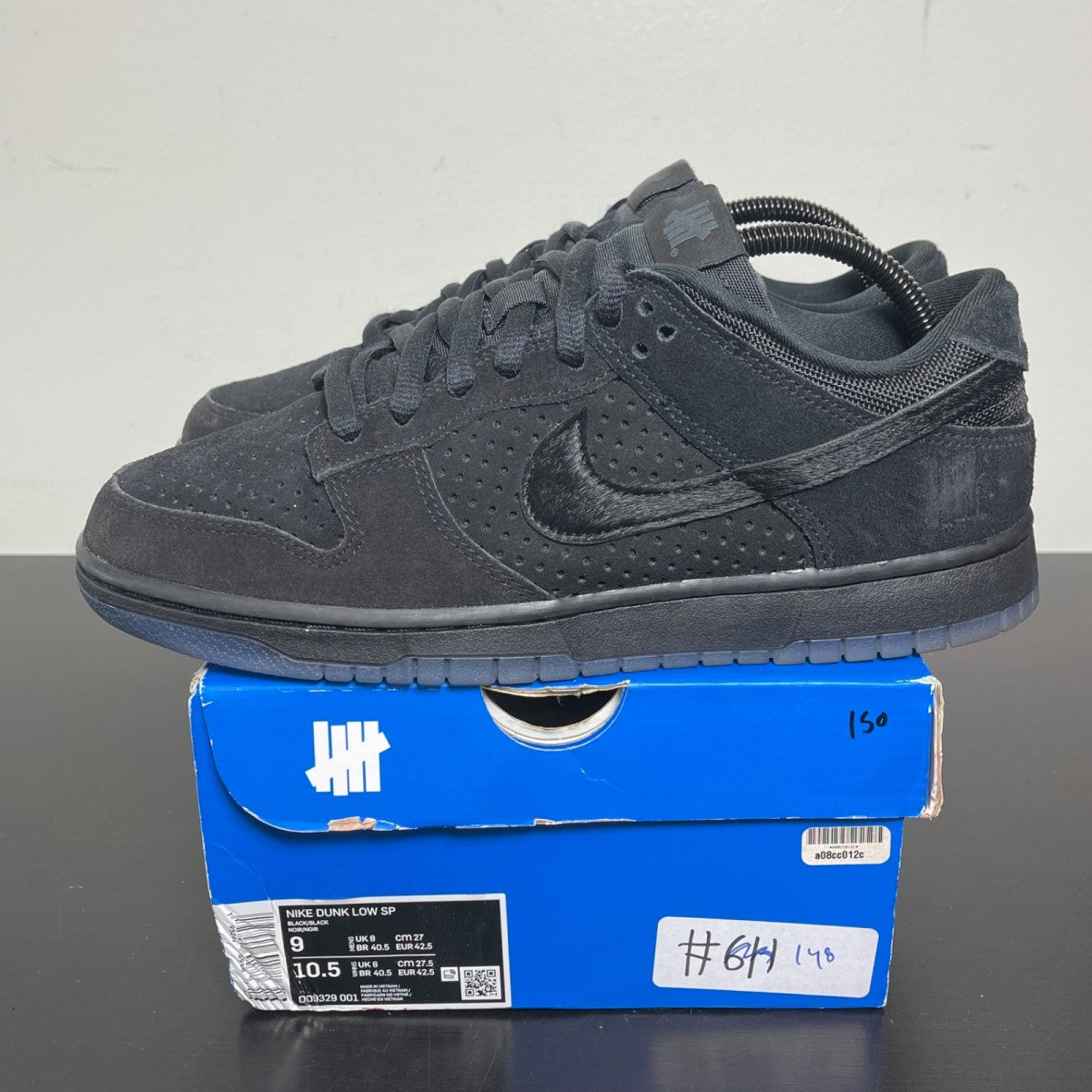 Nike Dunk Low SP Undefeated 5 On It Black 9 (Moderately Worn Pre-Owned)NikeBlack/Black - Image 3