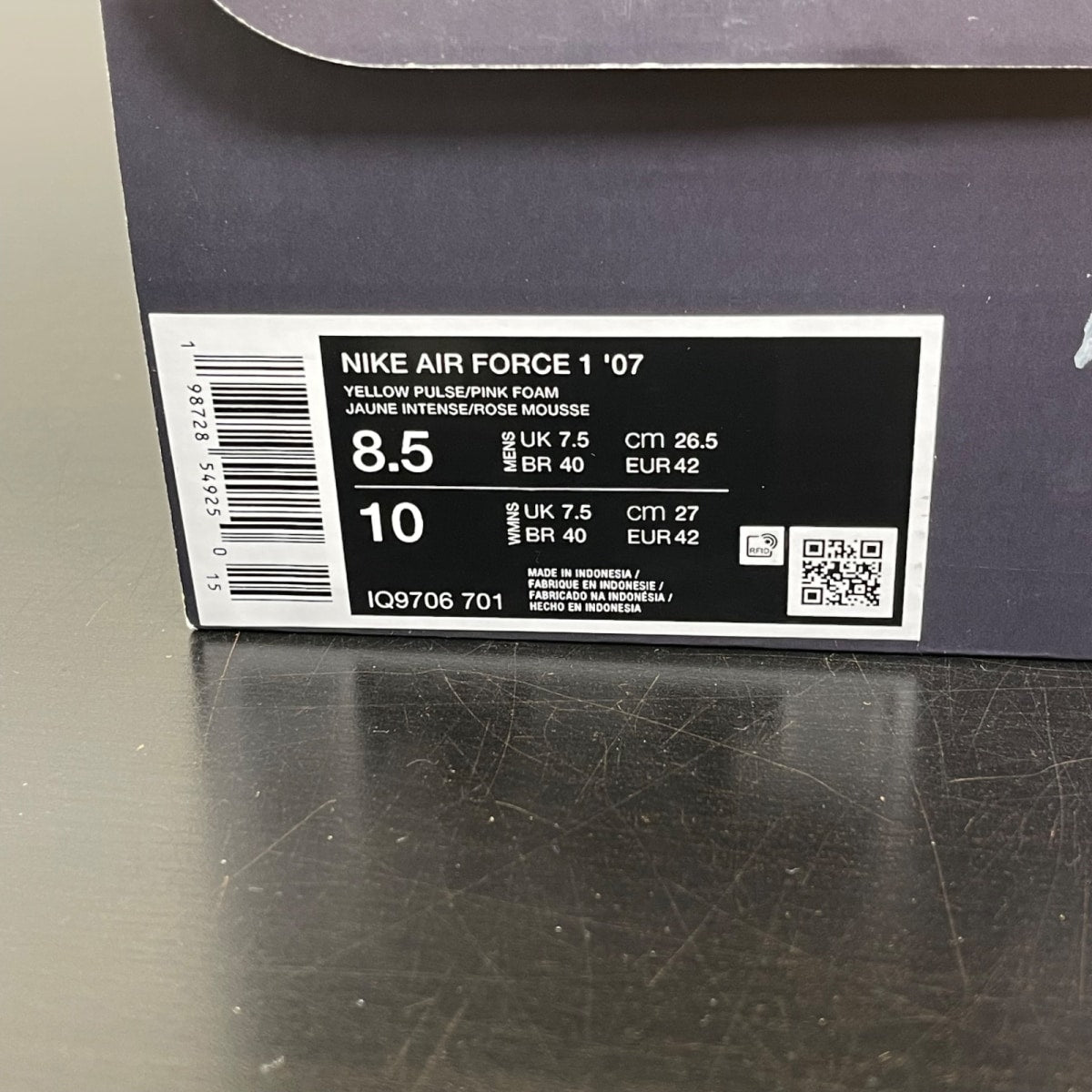 Nike Air Force 1 Low Easter (2026) 8.5 (Moderately Worn Pre-Owned)NikeYellow Pulse/Pink Foam/Hydrangeas/Emerald Rise/White - Image 7