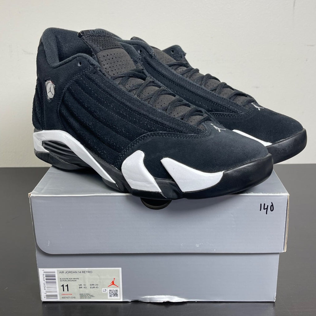 Jordan 14 Retro Black White 11 (Lightly Worn Pre-Owned)JordanBlack/Black/White/University Red - Image 1