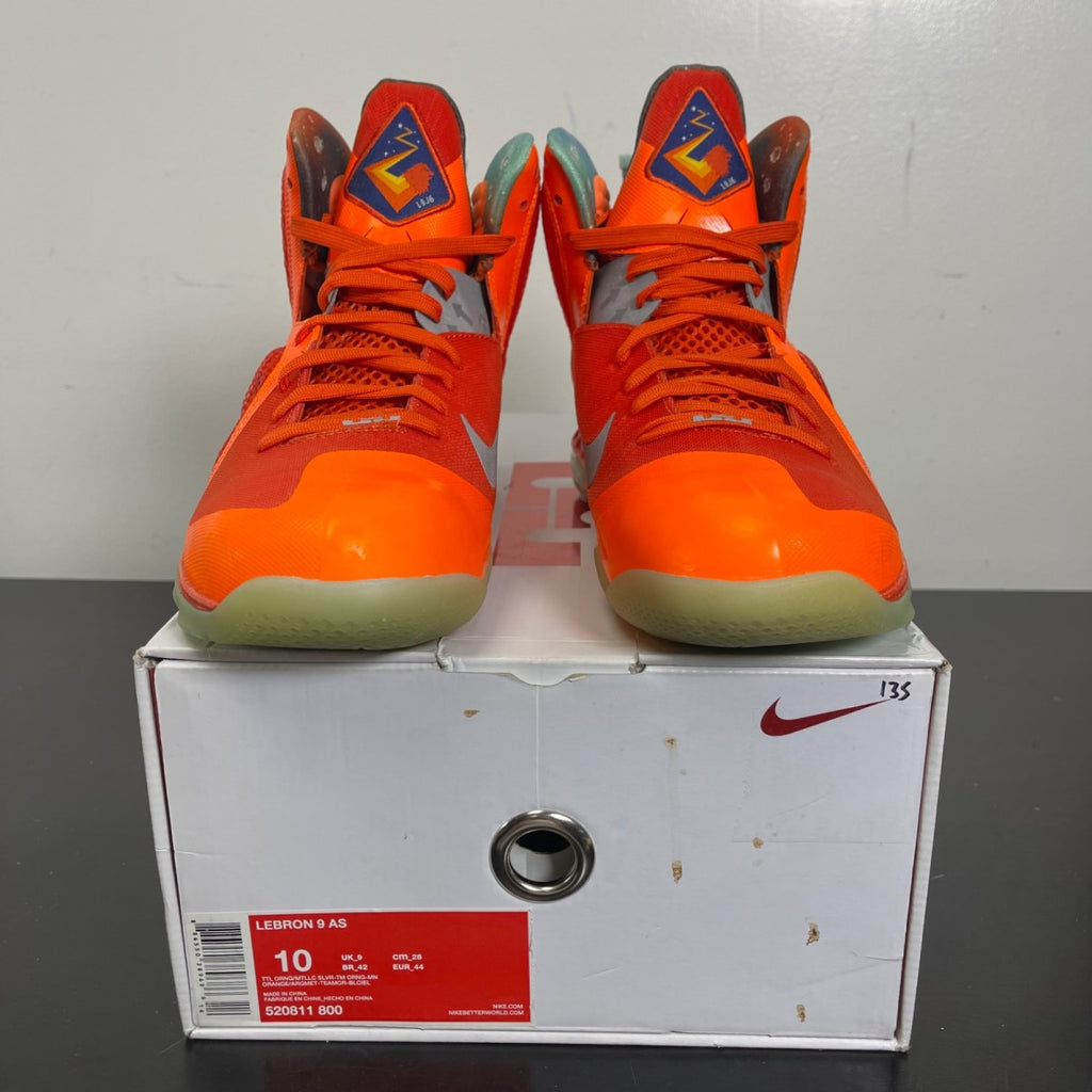 Nike LeBron 9 Big Bang AS (2012) 10 (Moderately Worn Pre-Owned)NikeTotal Orange/Metallic Silver-Team Orange-Mango - Image 2