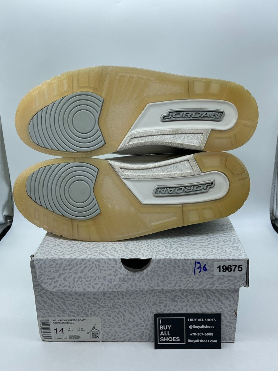Jordan 3 Retro Craft Ivory 14 (Moderately Worn Pre-Owned) - Image 7
