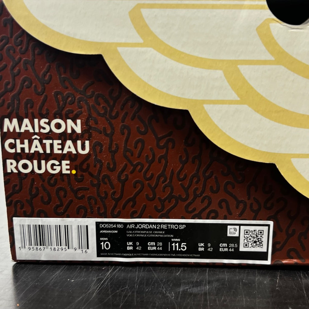 Jordan 2 Retro SP Maison Chateau Rouge 10 (Lightly Worn Pre-Owned)JordanSail/Citron Pulse-Orange-Cinnamon - Image 4