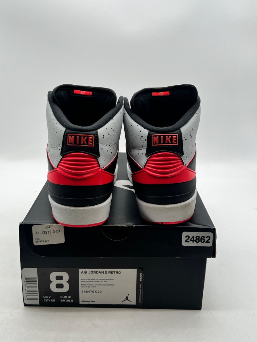 Jordan 2 Retro Infrared Cement 8 (Lightly Worn Pre-Owned)JordanBlack/Infrared 23-Pure Platinum-White - Image 6