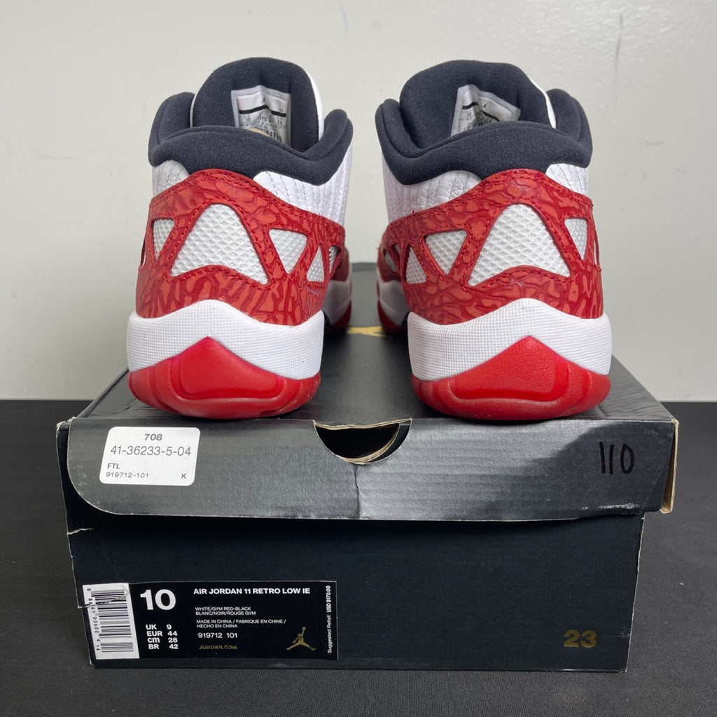 Jordan 11 Retro Low IE White Gym Red (Size 10) - aux