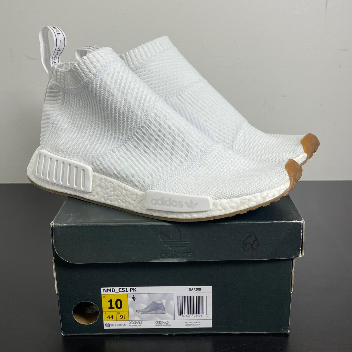 adidas NMD City Sock Gum Pack White 10 (Moderately Worn Pre-Owned)adidasWhite/White-Gum - Image 1