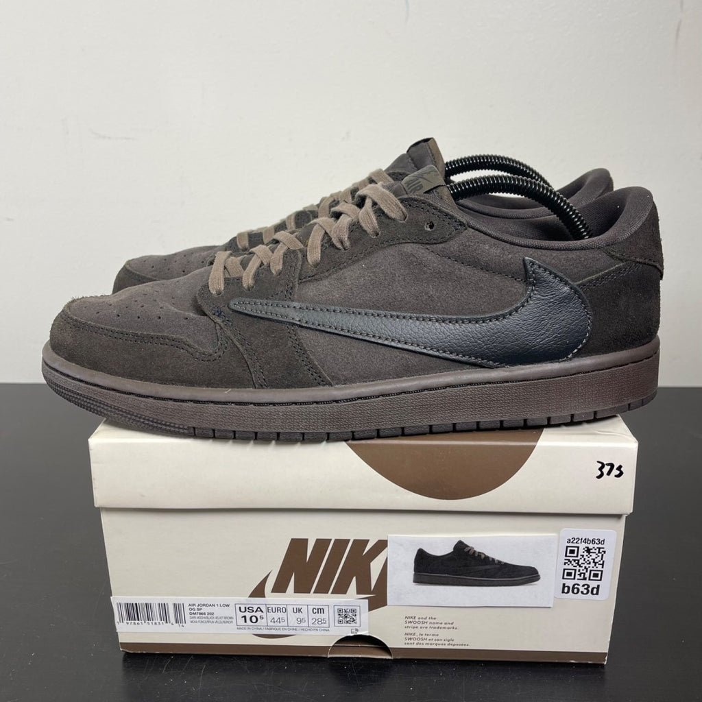 Jordan 1 Retro Low OG SP Travis Scott Velvet Brown 10.5 (Moderately Worn Pre-Owned)JordanDark Mocha/Black/Velvet Brown - Image 3