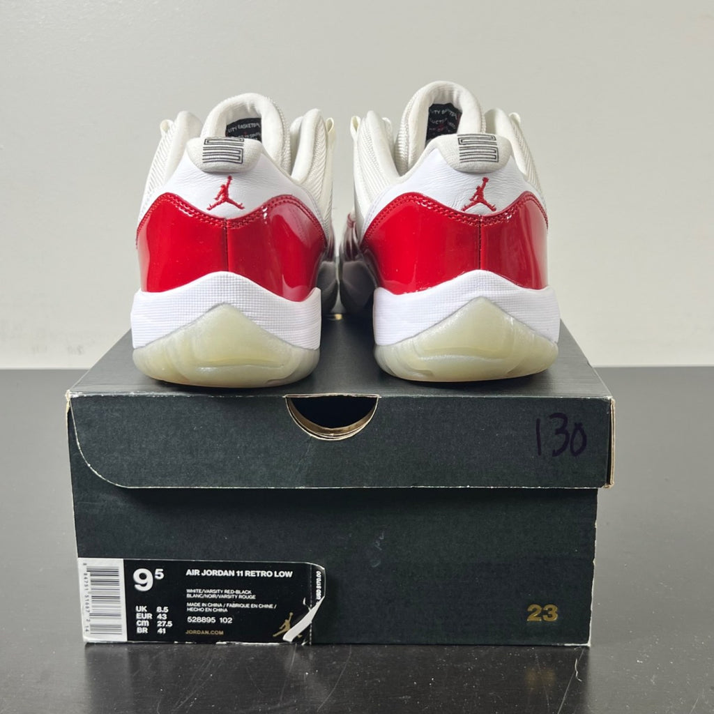 Jordan 11 Retro Low Cherry (2016) 9.5 (Lightly Worn Pre-Owned)JordanWhite/Varsity Red-Black - Image 4