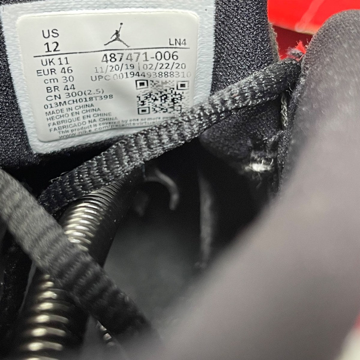 Jordan 14 Retro Gym Red Toro 12 (Moderately Worn Pre-Owned)JordanBlack/White-Off White-Gym Red - Image 6