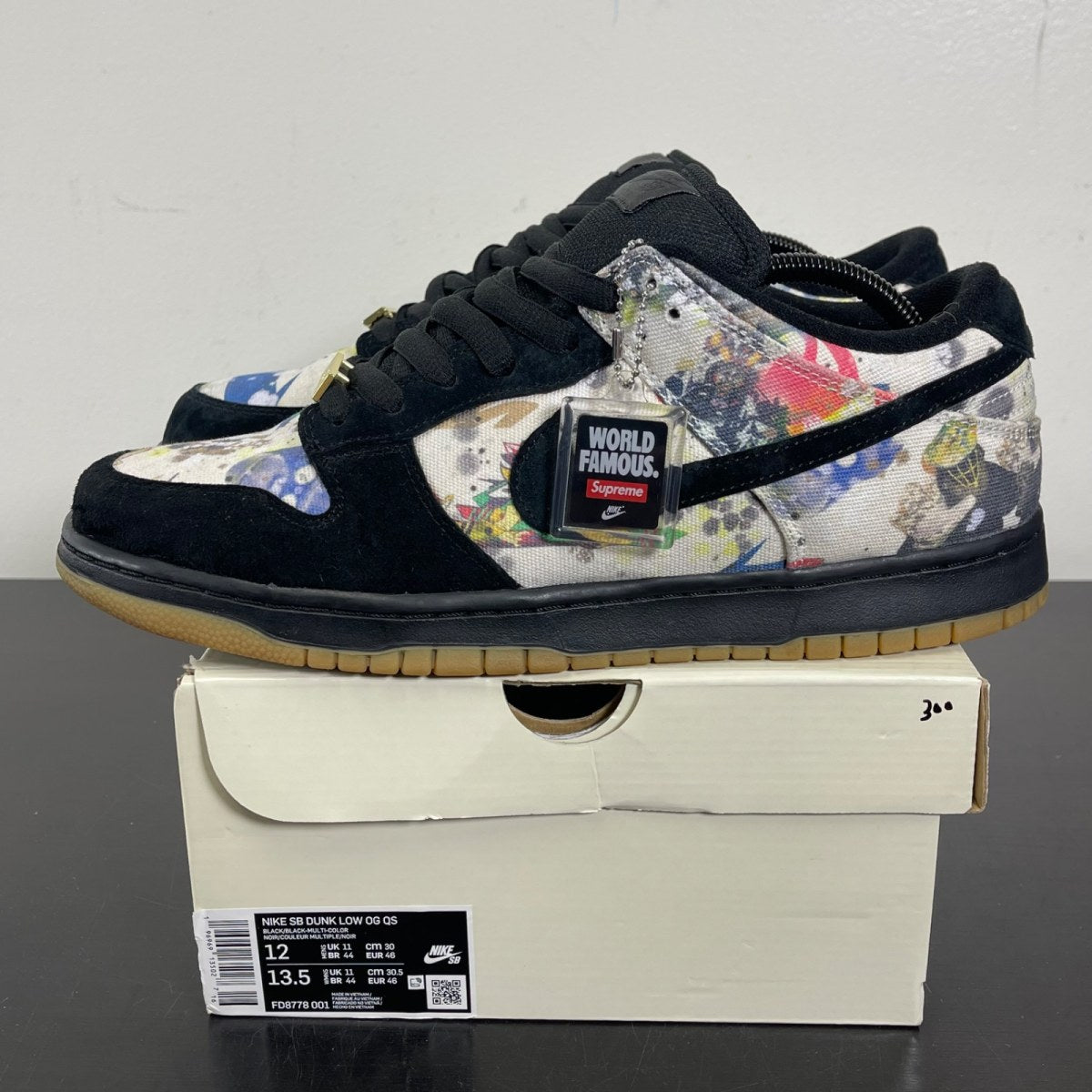 Nike SB Dunk Low Supreme Rammellzee 12 (Moderately Worn Pre-Owned)NikeBlack/Black-Multi-Color - Image 3