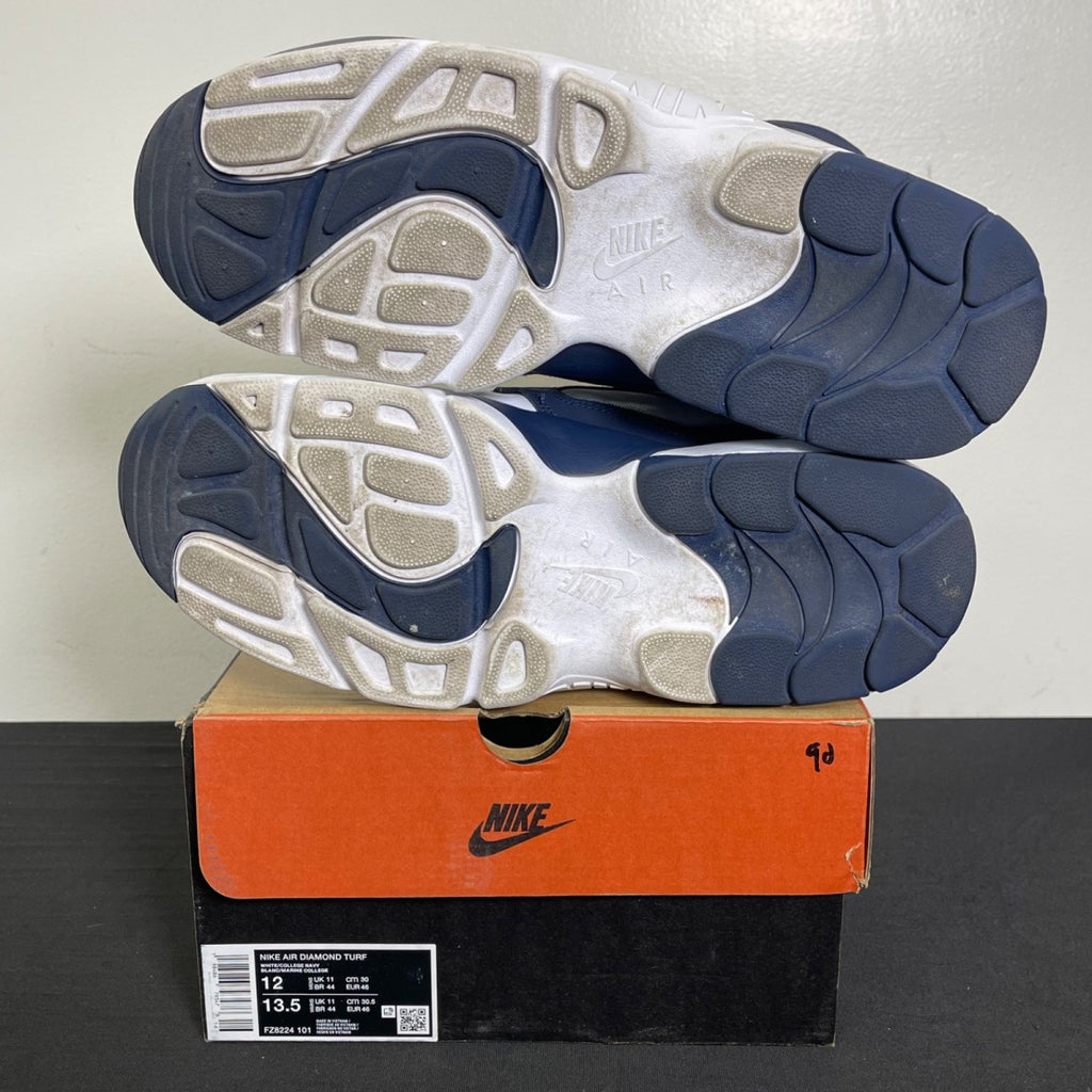 Nike Air Diamond Turf Cowboys 12 (Moderately Worn Pre-Owned)NikeWhite/College Navy/Metallic Silver - Image 5