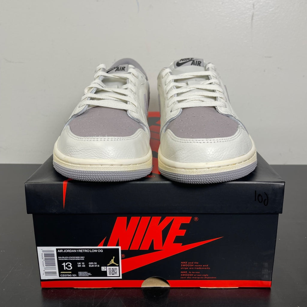 Jordan 1 Retro Low OG Atmosphere Grey 13 (Moderately Worn Pre-Owned)JordanSail/Black/Atmosphere Grey - Image 2