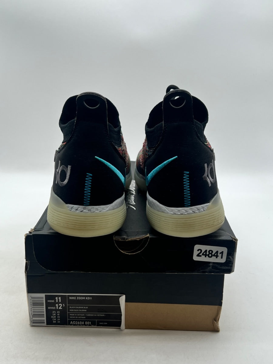 Nike KD 11 Multi-Color 11 (Lightly Worn Pre-Owned)NikeBlack/Chlorine Blue-Persian Violet - Image 3