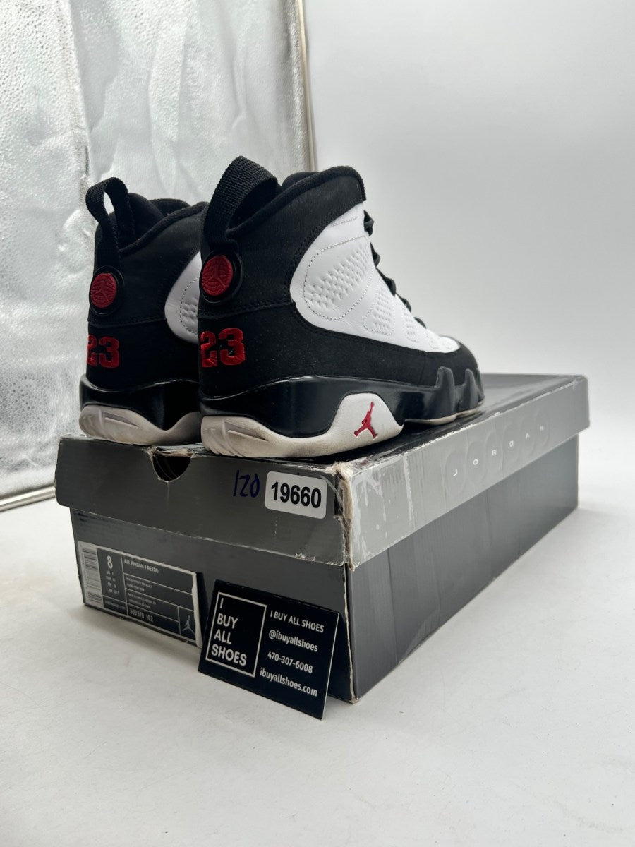 Jordan 9 Retro White Black Red (2010) 8 (Moderately Worn Pre-Owned) - Image 5