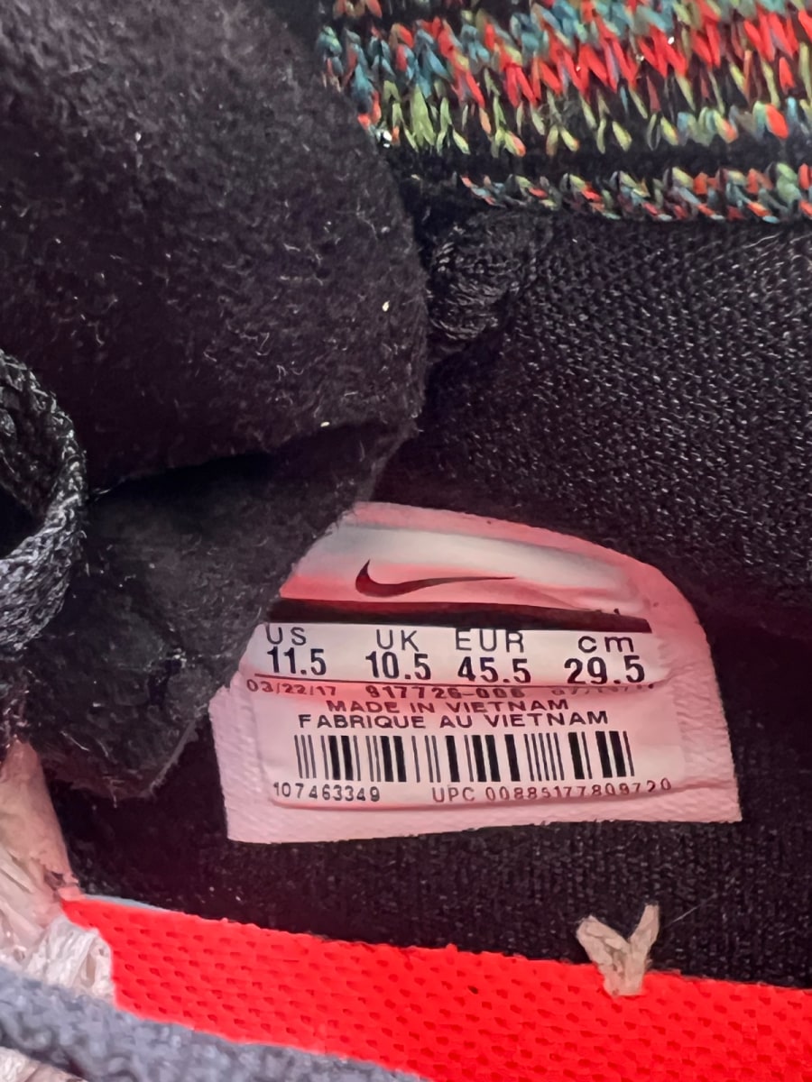 Nike React Hyperdunk 2017 Flyknit Multi-Color 11.5 (Lightly Worn Pre-Owned)NikeBlack/Black-White-Total Crimson - Image 6
