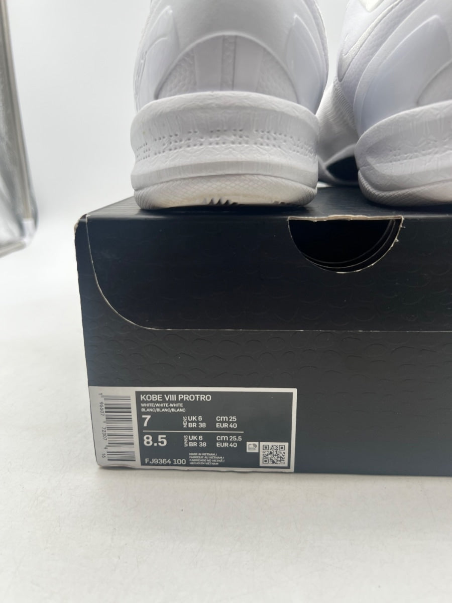 Nike Kobe 8 Protro Halo 7 (Lightly Worn Pre-Owned)NikeWhite/White-White - Image 6