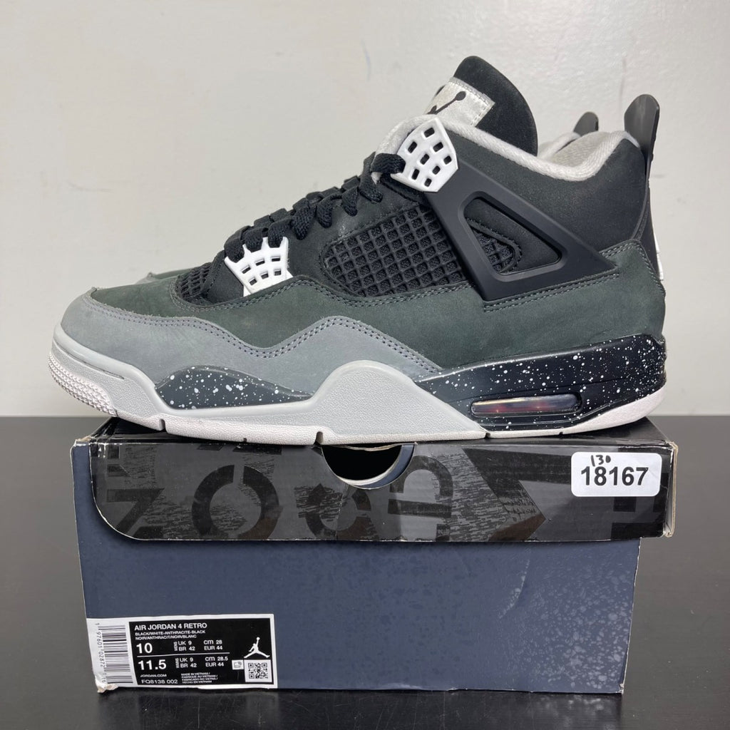 Jordan 4 Retro Fear (2024) 10 (Moderately Worn Pre-Owned)JordanBlack/White/Anthracite/Black/Pure Platinum - Image 3