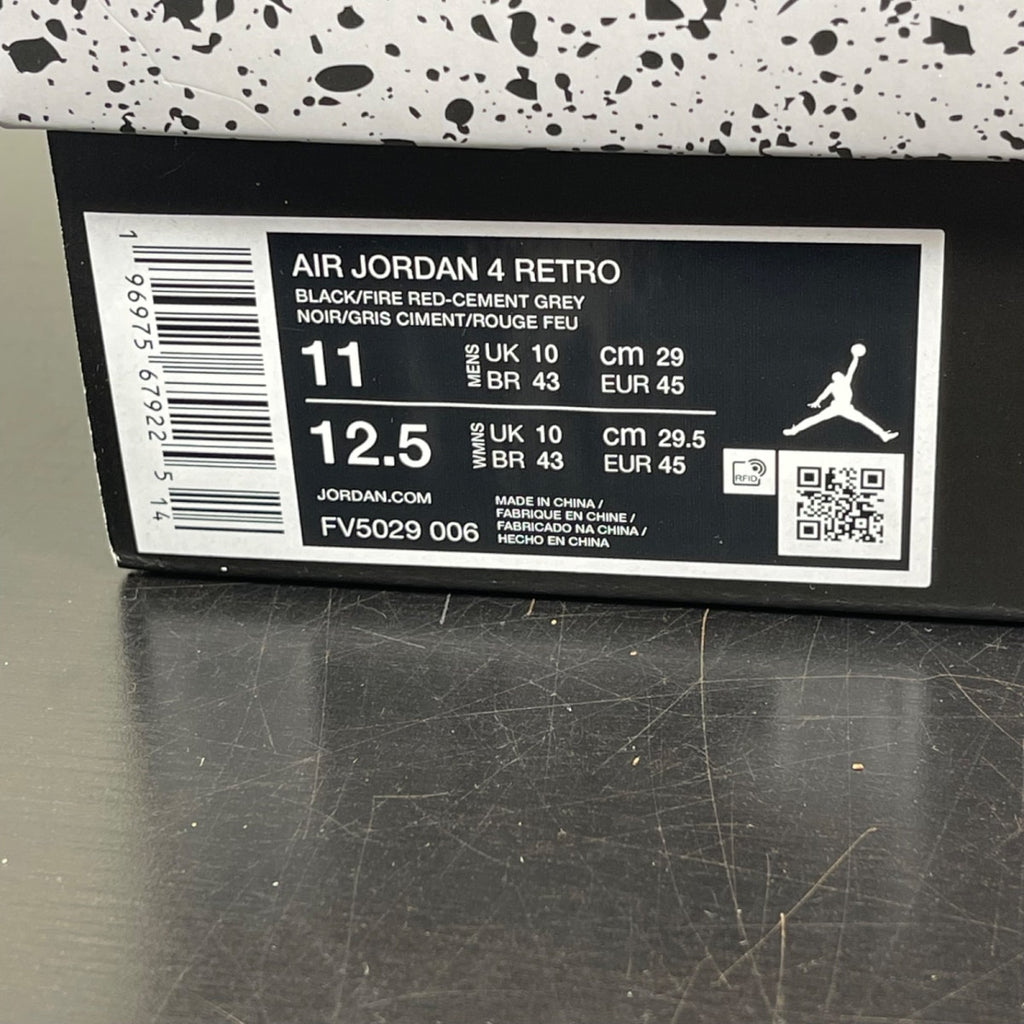 Jordan 4 Retro Bred Reimagined 11 (Moderately Worn Pre-Owned)JordanBlack/Cement Grey/Varsity Red/Summit White - Image 7