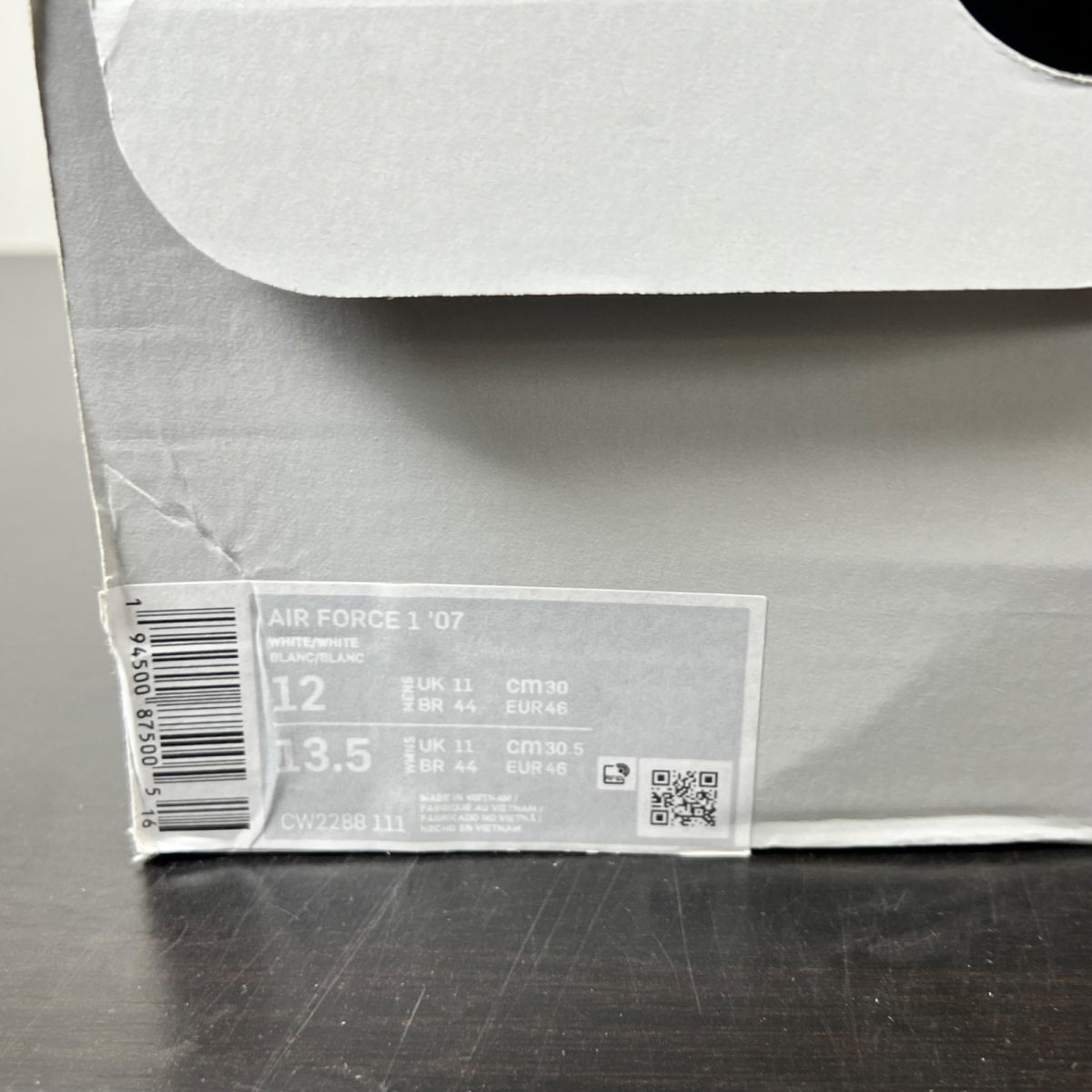 Nike Air Force 1 Low '07 White 12 (Moderately Worn Pre-Owned)NikeWhite/White - Image 4