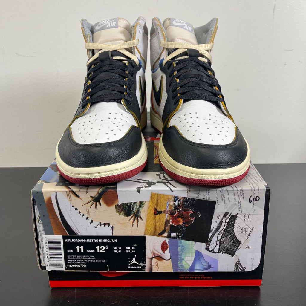 Jordan 1 Retro High Union Los Angeles Black Toe 11 (Moderately Worn Pre-Owned)JordanWhite/Black-Varsity Red-Wolf Grey - Image 2