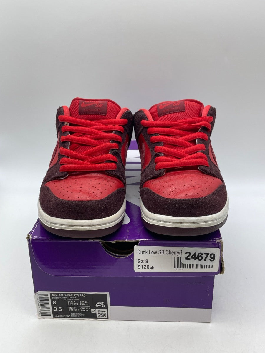 Nike SB Dunk Low Cherry 8 (Moderately Worn Pre-Owned)NikeBurgundy Crush/Team Red - Image 2