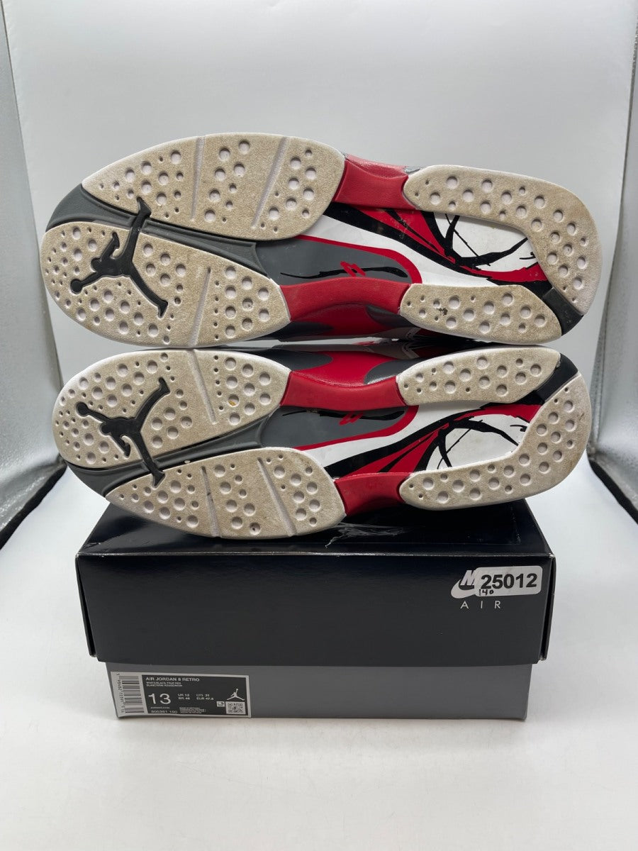 Jordan 8 Retro White True Red (2025) 13 (Moderately Worn Pre-Owned)JordanWhite/Black/True Red - Image 7