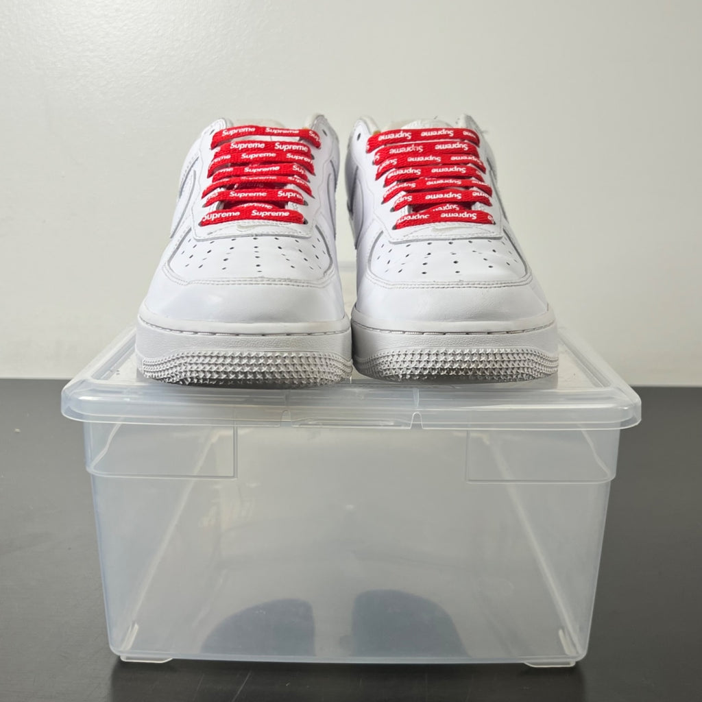 Nike Air Force 1 Low Supreme White 8 (Heavily Worn Pre-Owned)NikeWhite/White-White - Image 3