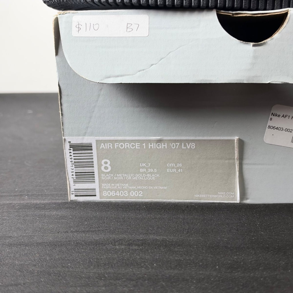 Nike Air Force 1 High Black Iridescent (Size 8) - aux