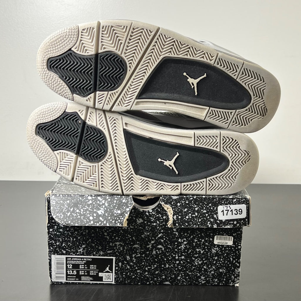 Jordan 4 Retro Military Black 12 (Moderately Worn Pre-Owned)JordanWhite/Black-Neutral Grey - Image 6