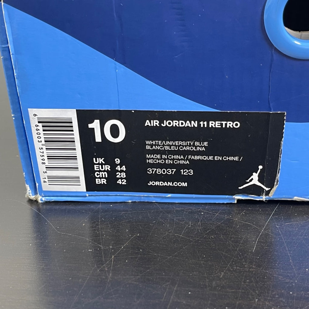 Jordan 11 Retro UNC Win Like 82 10 (Moderately Worn Pre-Owned)JordanWhite/University Blue-Midnight Navy - Image 7