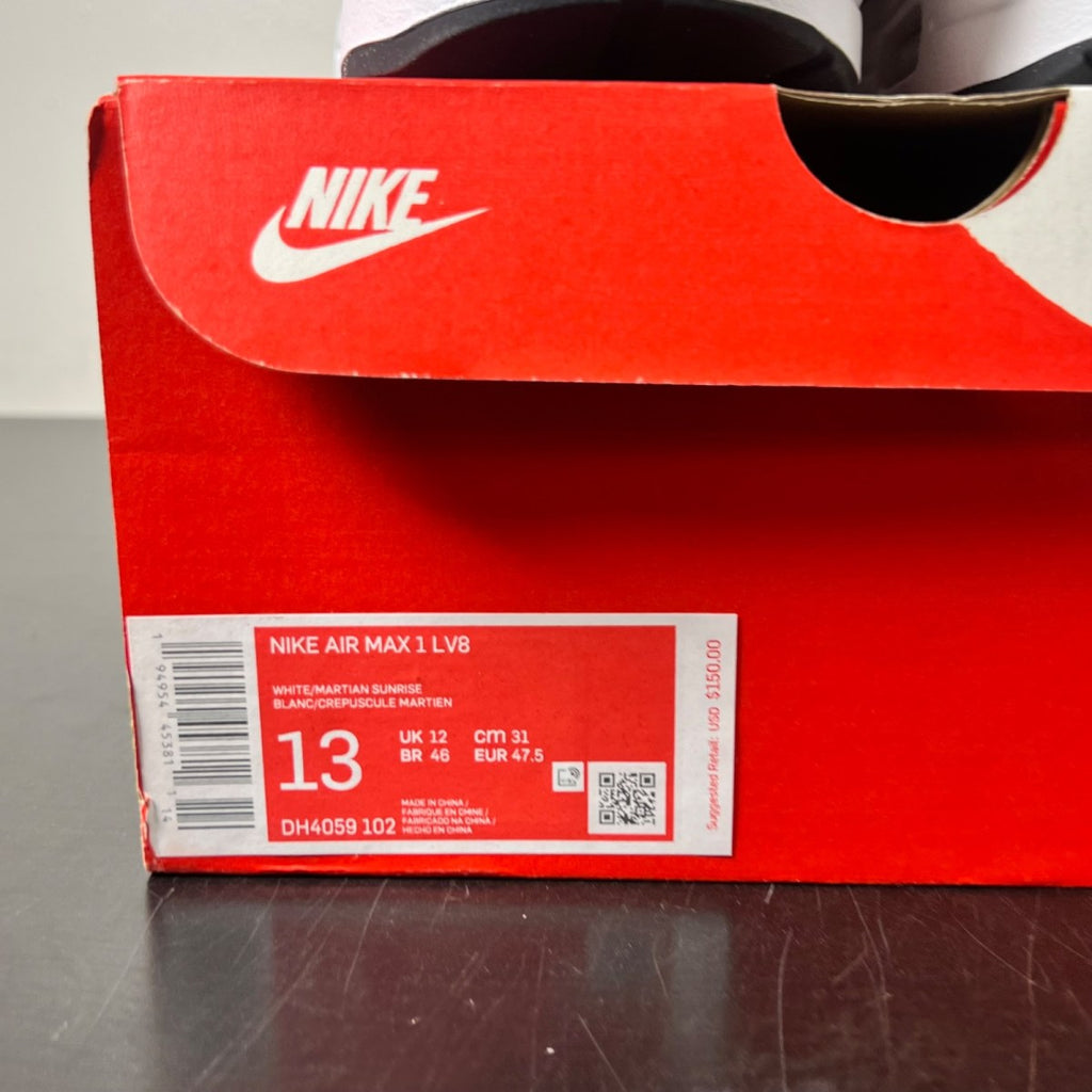Nike Air Max 1 Martian Sunrise 13 (Lightly Worn Pre-Owned)NikeWhite/Martian Sunrise-Wolf Grey-Black - Image 5