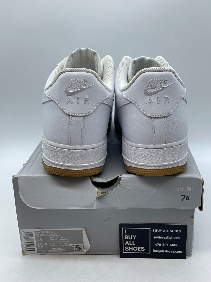 Nike Air Force 1 Low '07 White Gum 14 (Moderately Worn Pre-Owned) - Image 3