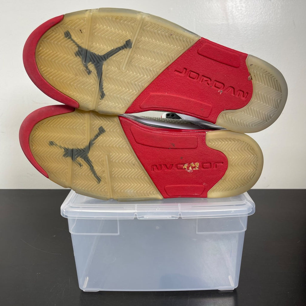 Jordan 5 Retro Fire Red Black Tongue (2013) 13 (Moderately Worn Pre-Owned)JordanWhite/Fire Red-Black - Image 5