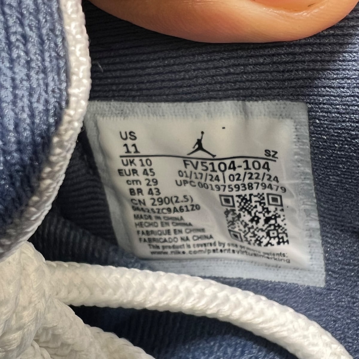 Jordan 11 Retro Low Diffused Blue 11 (Lightly Worn Pre-Owned)JordanWhite/Midnight Navy/Diffused Blue/Football Grey - Image 7