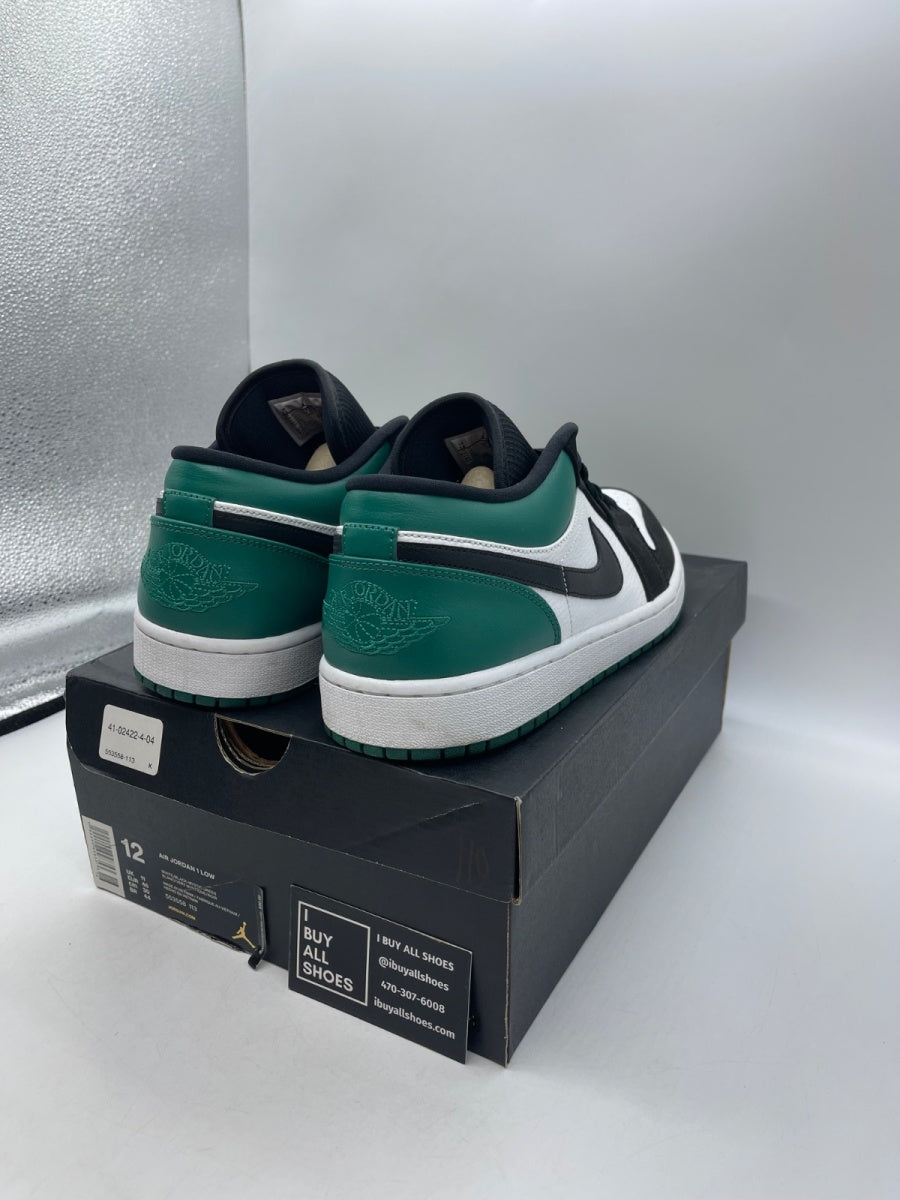 Jordan 1 Low White Black Mystic Green 12 (Moderately Worn Pre-Owned) - Image 5