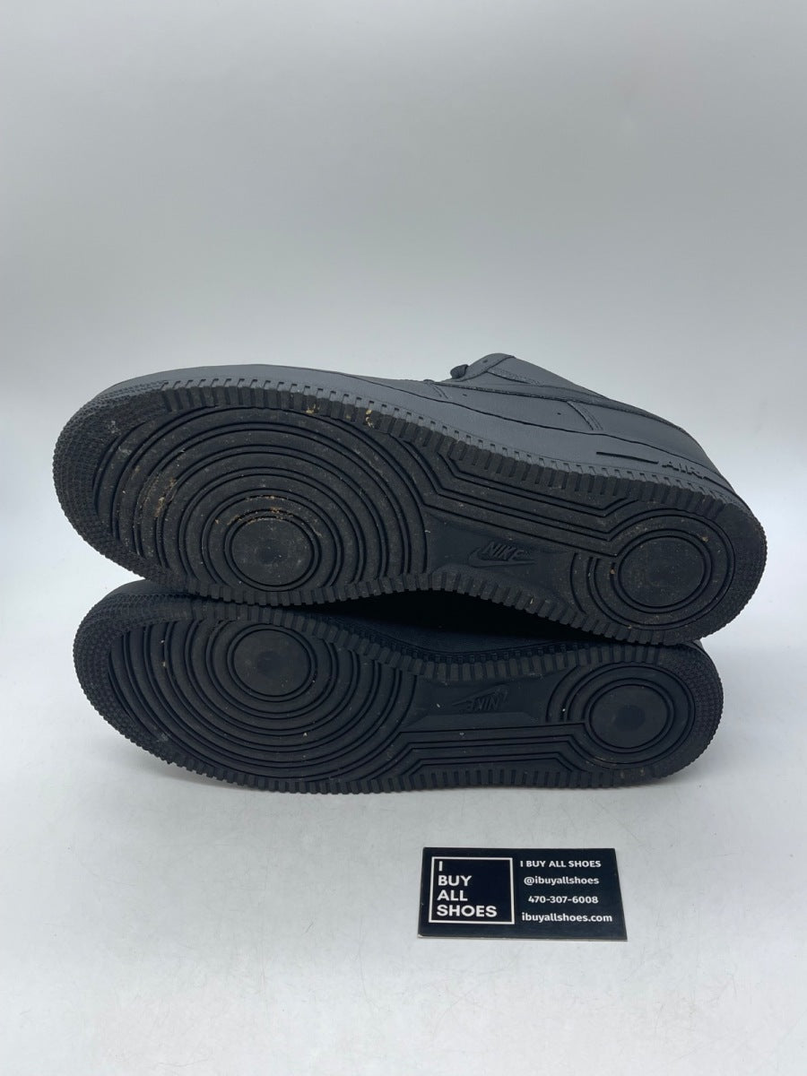 Nike Air Force 1 Low Triple Black (White Tongue) 12 (Moderately Worn Pre-Owned) - Image 7