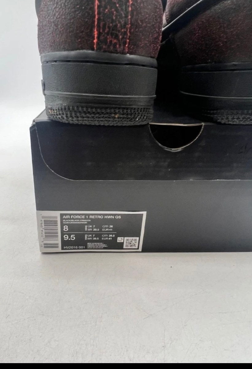 Nike Air Force 1 Low Retro QS Halloween Skull 8 (Lightly Worn Pre-Owned)NikeBlack/Black/Crimson - Image 4