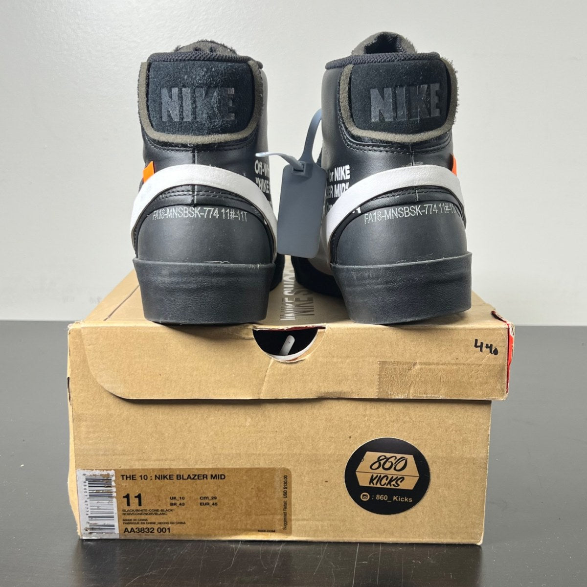 Nike Blazer Mid Off-White Grim Reaper 11 (Lightly Worn Pre-Owned)NikeBlack/White-Cone-Black - Image 5