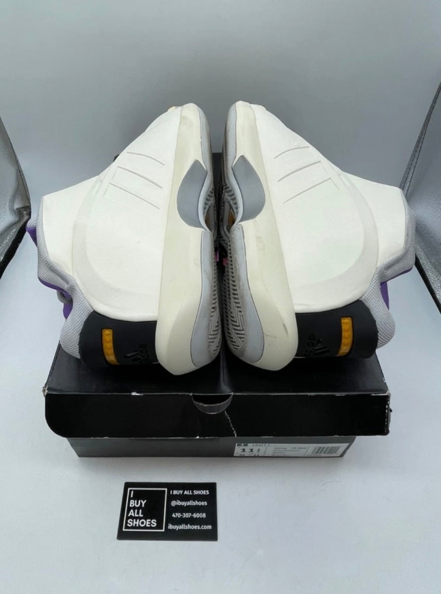 adidas Crazy 1 Cream White Active Purple 11.5 (Lightly Worn Pre-Owned)adidasCream White/Light Solid Grey/Active Purple - Image 6