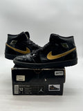 Jordan 1 Retro Black Metallic Gold (2003) 12 (Heavily Worn Pre-Owned) - Image 1