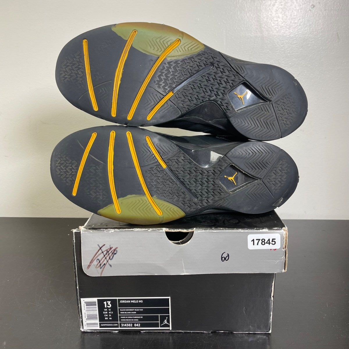 Jordan Melo M3 Black University Blue 13 (Moderately Worn Pre-Owned)JordanBlack/University Blue/Taxi - Image 5
