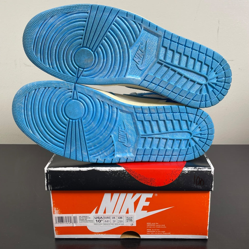 Jordan 1 Retro High OG UNC Reimagined 10.5 (Moderately Worn Pre-Owned)JordanDark Powder Blue/Dark Powder Blue-Sail - Image 5