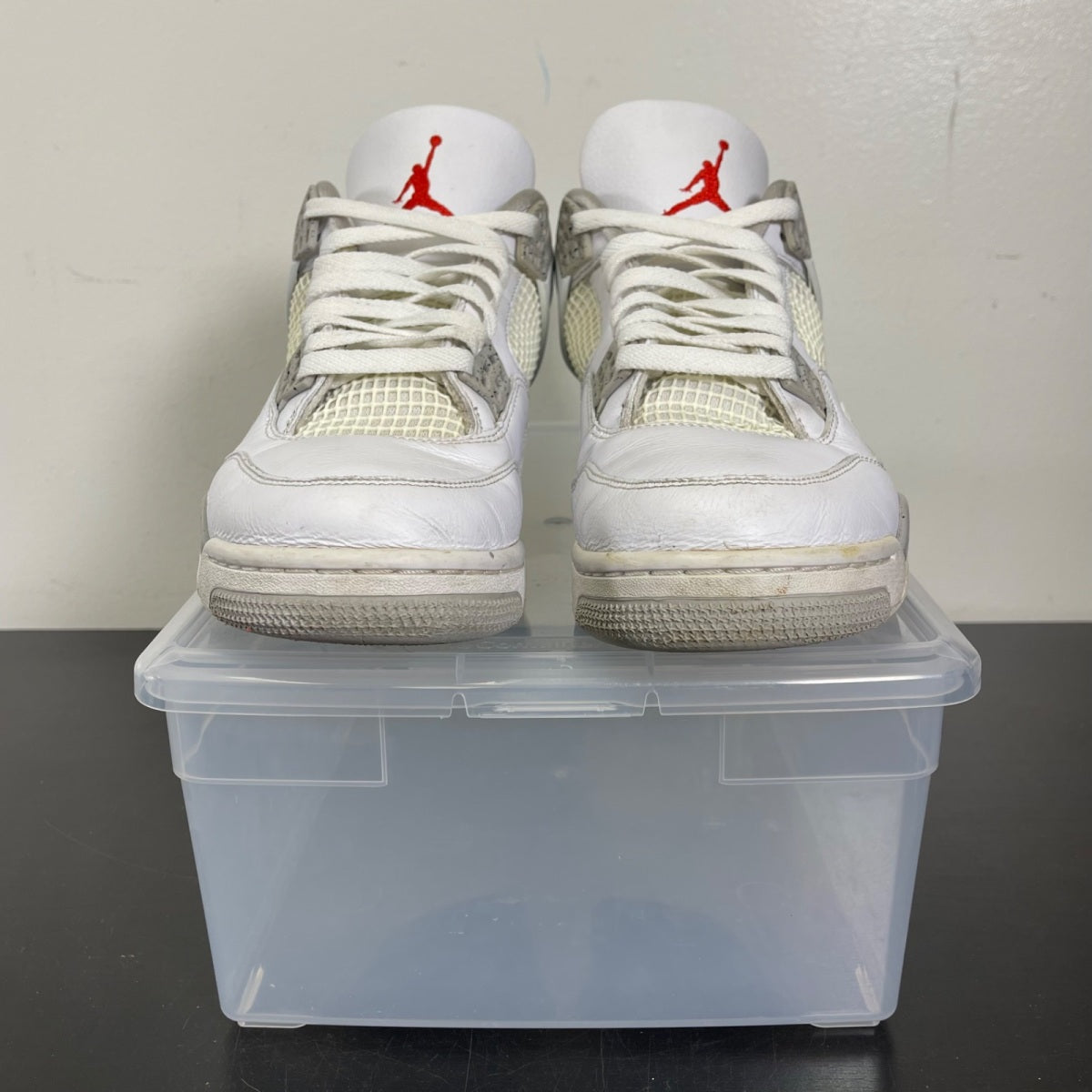 Jordan 4 Retro White Oreo (2021) 10 (Moderately Worn Pre-Owned)JordanWhite/Tech Grey-Black-Fire Red - Image 2