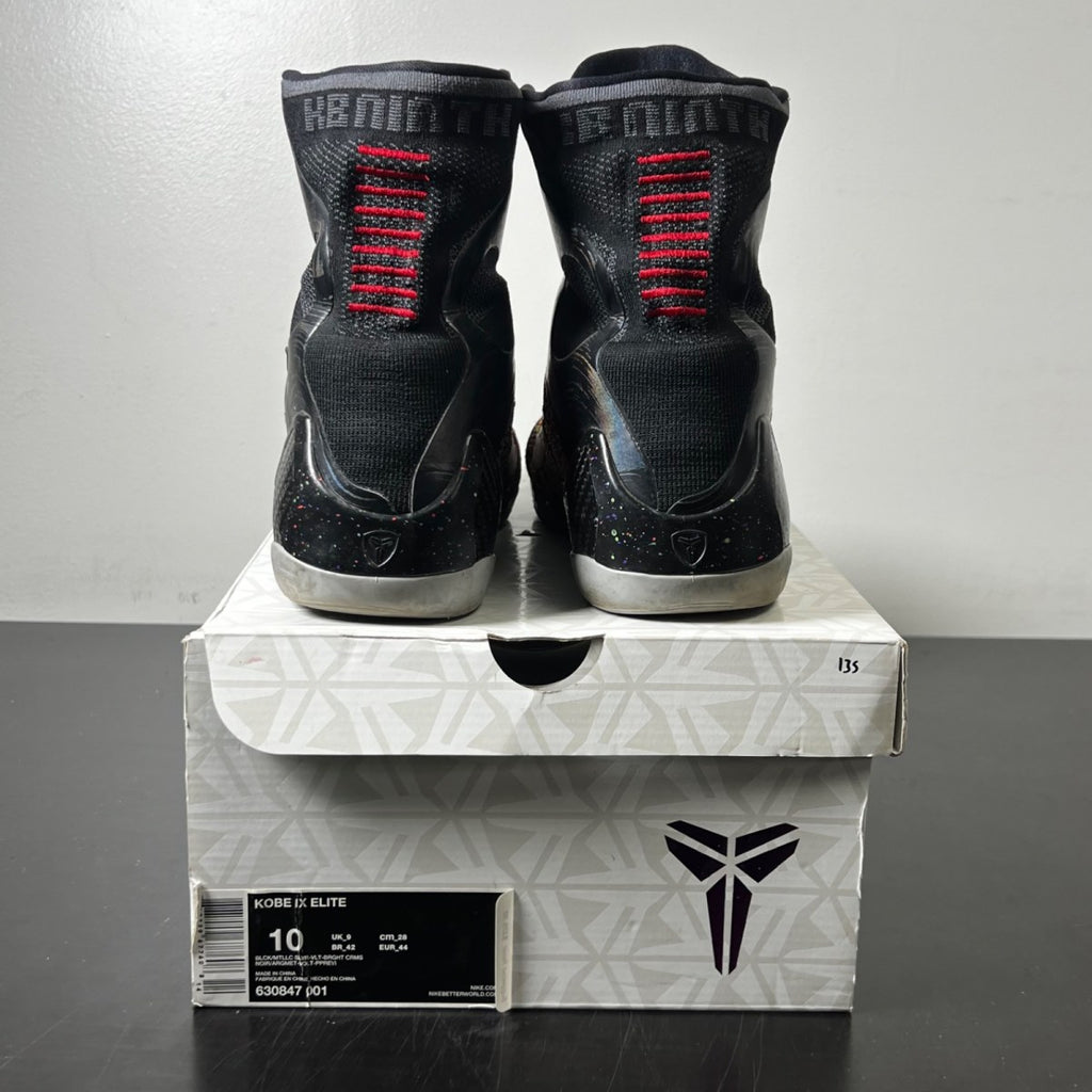 Nike Kobe 9 Elite Masterpiece 10 (Moderately Worn Pre-Owned)NikeBlack/Metallic Silver-Volt-Bright Crimson - Image 4